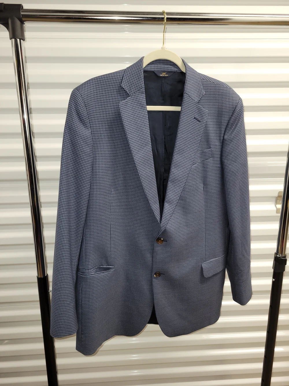 Men's Blue Micro-Check Blazer